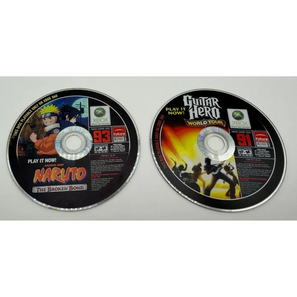 Xbox 360 Official Xbox Magazine Demo Discs Naruto Broken Bond 93 Guitar Hero 91